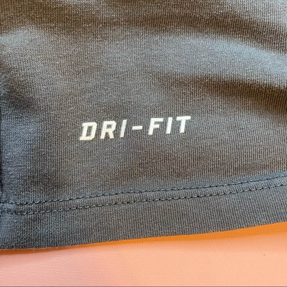 Nike Dri Fit Gray & Lime Green Yellow Swoosh Tee T Shirt - Picture 8 of 8